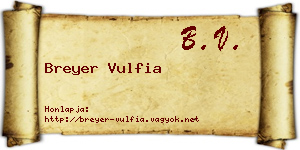 Breyer Vulfia névjegykártya